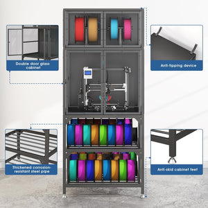 English Elm 3d Printer Cabinet Acrylic Doors Metal Frame Filament Spool Storage Studio Office W3190P305793