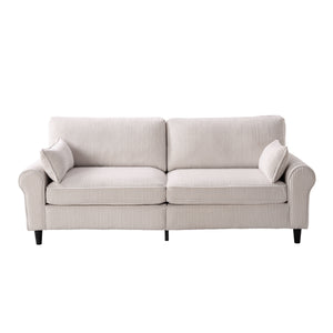 English Elm 80.7" Corduroy Upholstered Loveseat with Rolled Arms Solid Wood Iron Frame Modern W5515P488371