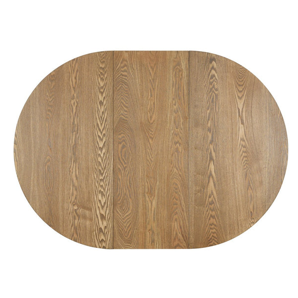 English Elm TOPMAX Rustic 5-Piece Extendable Round Dining Set with Trestle Base and Cross Back Chairs, Versatile Elegance Brown SP000042AAD