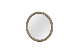 English Elm English Knotty Oak Round Wall Mirror with Natural Grain Detail for Entryway or Bedroom B2699P437955