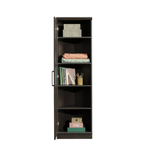 English Elm Corner Storage Cabinet Brown Finish - Tall 71" Corner Organizer with 3 Adjustable Shelves, Multi-Use B356P402605