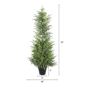 English Elm 4' Artificial Pine Tree Set of 2 Real Touch Lifelike Needles Indoor Outdoor Decor W3912P437636