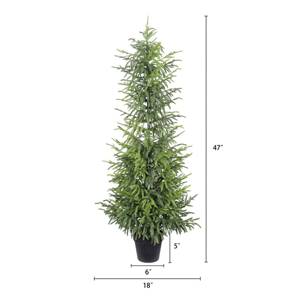 English Elm 4' Artificial Pine Tree Set of 2 Real Touch Lifelike Needles Indoor Outdoor Decor W3912P437636