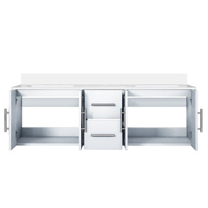 English Elm Glossy 60" Double Bath Vanity with Cultured Marble Top, Solid Wood Frame, Soft-Close Drawers, Ample Storage B2731P258688