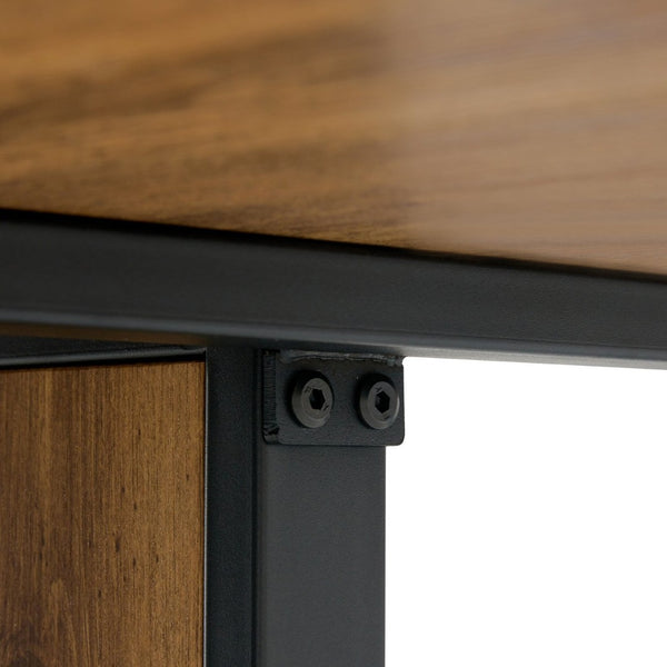 English Elm Table 67"X36" Modern 5-Piece Dining Set With Brown Fabric Chairs For Kitchen & Dining Room Use W1151S01955-GIGA