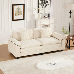 English Elm Wider Ergonomic Loveseat with Breathable Chenille Upholstery, Modular Design, Plush Double-Layer Cushioning W1143S00035 W1143S00035