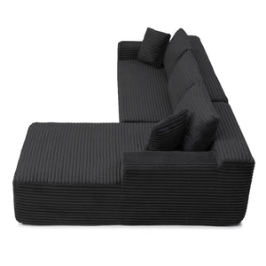 English Elm 105'' Modular L-shape Sectional Deep Seat Corduroy Couch for Living Room Lounge W1117S00388