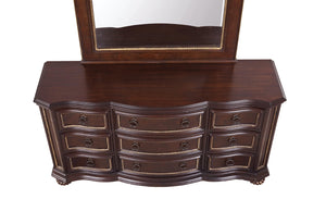 English Elm Paris G09300-D Dresser with Velvet-Lined Top Drawer, Wood Veneer Finish, Iron-Style Handles & Bun Feet Cherry 72 L x 23 W x 37 H B078P301566