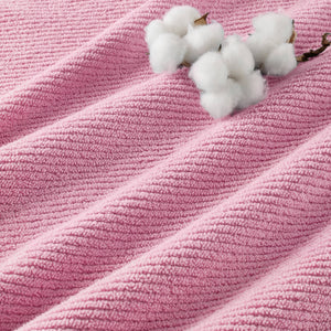 JLA Home Madison Park - 100% Cotton Zero-Twist Diagonal Ribbed Washcloths 6-Pack — Plush, Quick-Dry, High-Absorbency Towels Pink MP73-8869