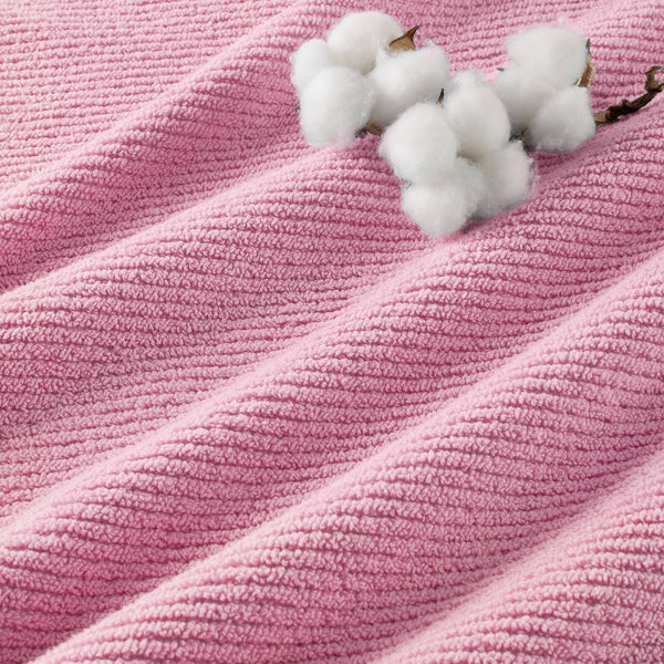 JLA Home Madison Park - 100% Cotton Zero-Twist Diagonal Ribbed Washcloths 6-Pack — Plush, Quick-Dry, High-Absorbency Towels Pink MP73-8869
