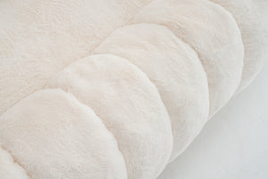 English Elm Floral-shaped Faux Fur Two Seater Sofa Sculptural Petal Design for Cozy Living Rooms Beige W2012P399200