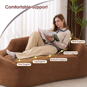 English Elm Ly-048 Sculpted Chenille Chaise Lounge Convertible Sleeper Sofa for Modern Living Spaces Caramel W2231P401723