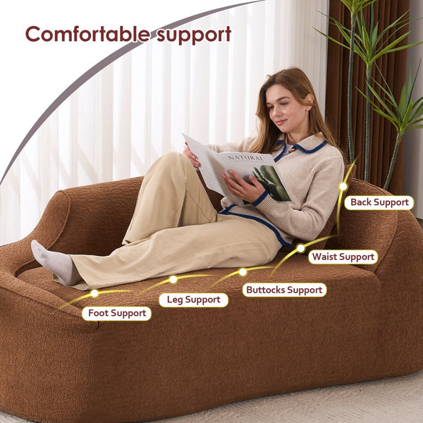 English Elm Ly-048 Sculpted Chenille Chaise Lounge Convertible Sleeper Sofa for Modern Living Spaces Caramel W2231P401723