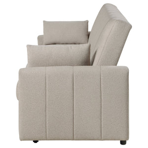English Elm Westwind Bouclé Channel Tufted Sleeper Sofa with Pull Out Bed for Guest Rooms Beige B062P451684