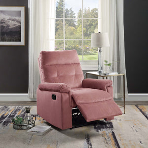 English Elm Single Tufted Velvet Manual Recliner with Plush Headrest for Living Room Comfort B089P240498