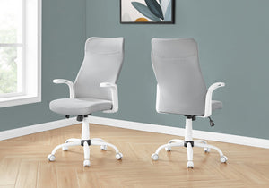 English Elm Office Chair High-Back Ergonomic Executive Seat with Headrest, Adjustable Tilt, Swivel, Casters, Modern Finish White 30 L x 9 W x 24 H B2710P219696