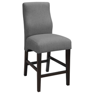 English Elm Camille Grey Upholstered Counter Chair with Ergonomic Curved Back, Plush Foam Seating, Cappuccino Legs B062P333414