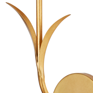 Rossville Contemporary Gold Wall Sconce with Globe Bulb & Nature-Inspired Design for Modern Homes