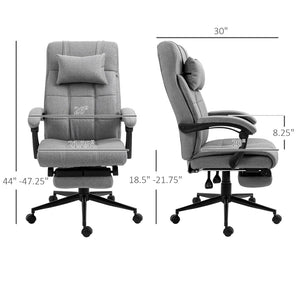 English Elm Vinsetto High-Back Ergonomic Office Chair With Retractable Footrest, Padded Armrests & Swivel Design W2225P200858-GIGA