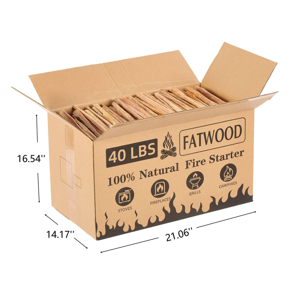 English Elm 40 Lbs Natural Pine Fatwood Kindling Sticks for Fireplace Stove Campfire and Grill W2640P347125