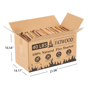 English Elm 40 Lbs Natural Pine Fatwood Kindling Sticks for Fireplace Stove Campfire and Grill W2640P347125