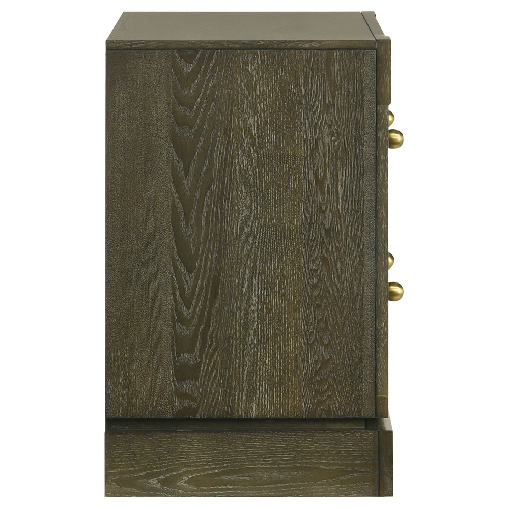 English Elm Sundance Dark Cocoa Nightstand with 2 Drawers, Solid Wood Dovetail Construction & Brass Knobs B062P378393