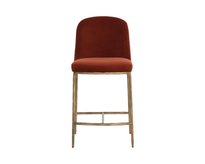Sunpan NESTOR Counter Stool in Meg Rust - Ergonomic Comfort, Artisanal Design & Elegant Metal Detailing 112576
