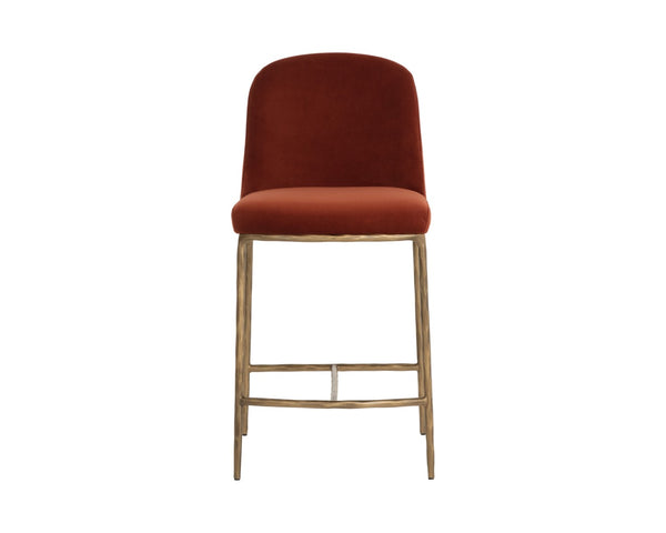 Sunpan NESTOR Counter Stool in Meg Rust - Ergonomic Comfort, Artisanal Design & Elegant Metal Detailing 112576