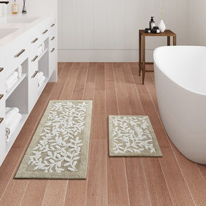 English Elm Cotton 24x60 Tufted Bath Rug with Plush 100% Cotton Pile, Non-Slip Spray Latex Backing for Comfort B035P203228