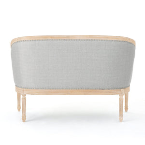 English Elm Chair Chesterfield Loveseat with Tufted Diamond Upholstery Nailhead Trim Birch Frame 60925.00LGRY