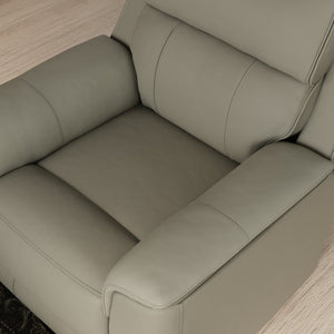 English Elm Oslo Manual Glider Recliner Mineral - Genuine Leather Swivel & Glide, High-Density Foam Comfort PMID B339P410137