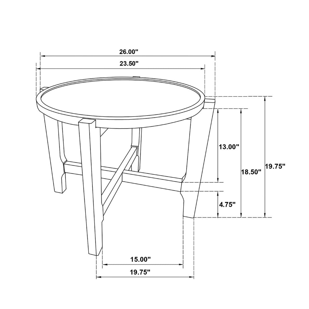 English Elm Round Solid Wood End Table - Elegant Dark Brown Accent Piece For Living Room With Compact Design B016P373107-GIGA