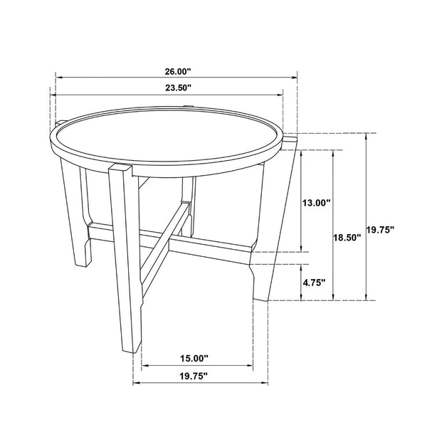 English Elm Round Solid Wood End Table - Elegant Dark Brown Accent Piece For Living Room With Compact Design B016P373107-GIGA