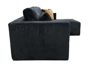 English Elm Full Corduroy Sectional Sofa with Foam Cushions Ready to Use Straight From the Box B2748S00057
