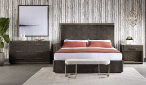 Sunpan Rayla Bench – Elegant Textured Fabric with Antique Brass Frame for Chic Home Décor and Comfort Belfast Oatmeal