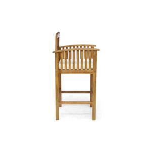 English Elm Christopher Knight Home® - CASA Acacia Outdoor Barstool Set of 2 with Water-Resistant Cushions, Rustic Slat Design, Durable Beige+Natural 63833.00