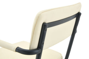 English Elm Dining Chairs Set of 2 Velvet Upholstered with Hangable Arms and Metal Legs W3493P449279