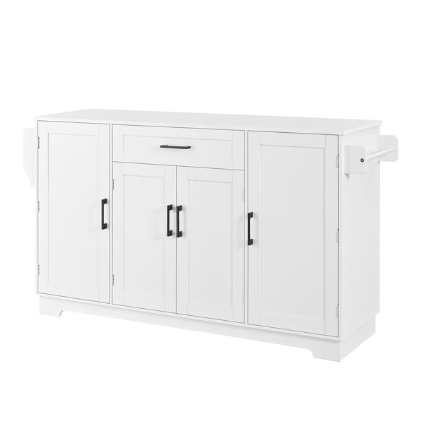 English Elm U_style Contemporary Buffet Cabinet Melamine Mdf Dining Room Storage with Adjustable Shelves White N711P437643K
