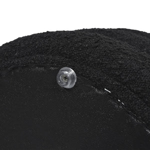 English Elm Jennifer Taylor Home - Fuji Oversized Round Storage Ottoman with Bouclé Upholstery, Kiln-Dried Birch Frame & Hidden Compartment Black B2719P238417