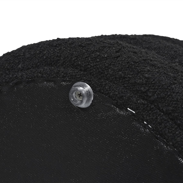 English Elm Jennifer Taylor Home - Fuji Oversized Round Storage Ottoman with Bouclé Upholstery, Kiln-Dried Birch Frame & Hidden Compartment Black B2719P238417