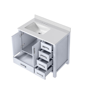 English Elm White Bath Vanity With White Quartz Top, Soft-Close Drawers, And Thoughtful Storage Solutions B2731P258814-GIGA