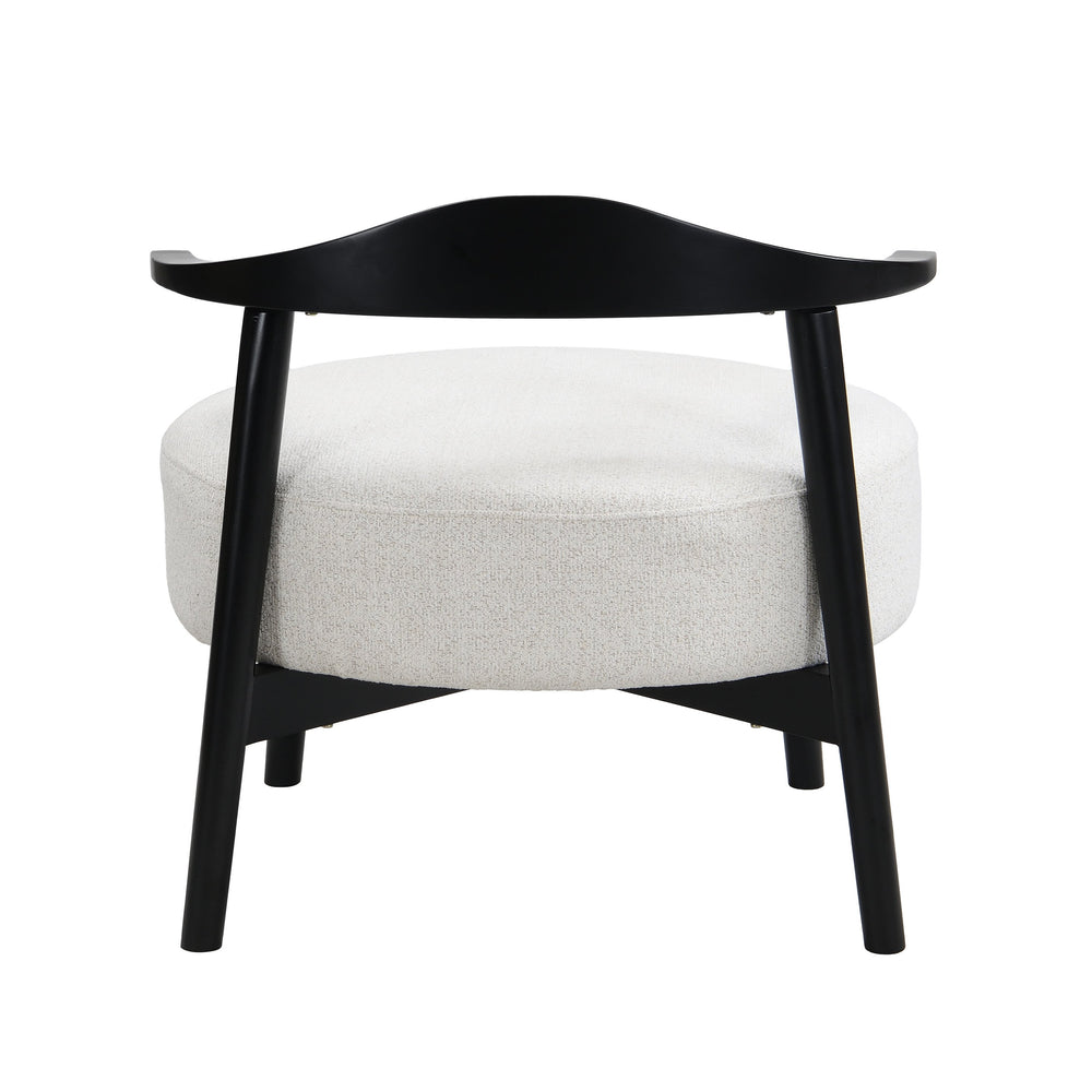 English Elm Christopher Knight Home® - Upholstered Nordic Accent Chair Beige with Black Frame — Modern 300lb Capacity Reading Armchair for Sunroom N779P264850B