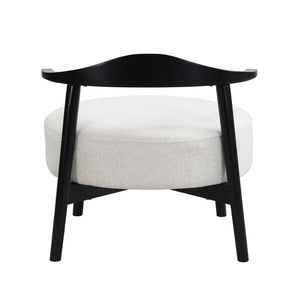 English Elm Christopher Knight Home® - Upholstered Nordic Accent Chair Beige with Black Frame — Modern 300lb Capacity Reading Armchair for Sunroom N779P264850B