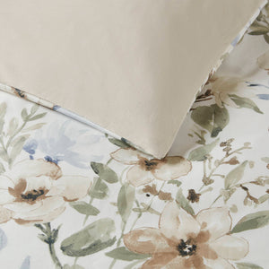 JLA Home Harbor House Blue - 6 Cotton Sateen Floral Comforter Set Oversized - Plush 300gsm Fill, Breathable 300TC, Embroidered Pillows 96 L x 110 W x 1.5H HH10-1876