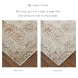 Feizy Rugs Kaia Luxurious Distressed Medallion Area Rug - Soft, Durable, And Fade-resistant For High Traffic Areas Tan,Ivory,Orange Polypropylene,Viscose,Polyester Kai39gkfgryrstp00