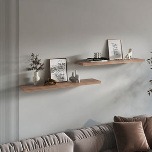 English Elm Shelves - 2-Tier Compact Walnut Storage Solution For Living Rooms, Eco-Friendly & Modern Design B097P395889-GIGA