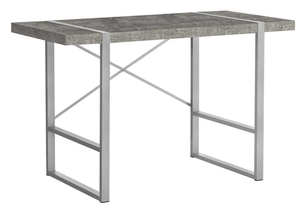 English Elm Computer Desk - Contemporary Grey Concrete & Metal Design For Stylish Home Office Workspace Solutions B2710P219884