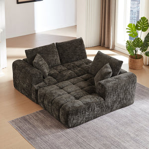 English Elm Chenille L-Shape Oversized Luxury Sectional Sofa - Comfy Tufted Couch For Living Room & More! W2339S00082