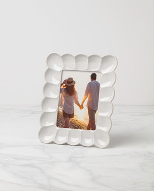 Lenox French Perle Scallop 5x7 Frame White, OFF WHITE STONEWARE 895082