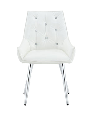 English Elm Crocodile Textured Pu Leather Accent Chair Diamond Tufted with Chrome Metal Legs W3493P456345